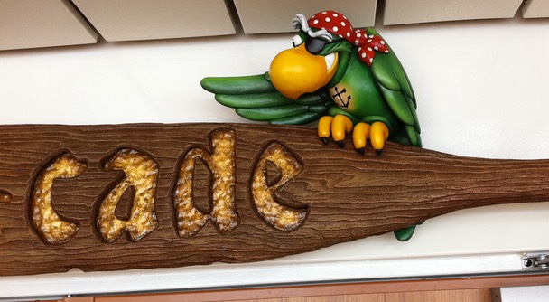 Arr-Cade Sign Pirate Parrot, Installed, Disney's Dream Cruise Ship