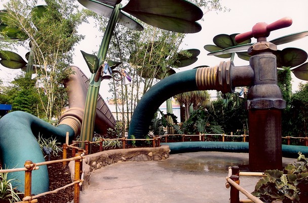 Faucet Water Feature (12' tall) Installed, It's A Bug's Land, Disney's California Adventure